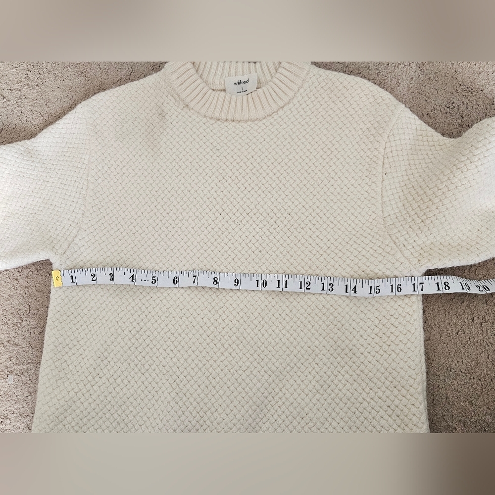 Aritzia wilfred 100% merino wool Women's Cream Sweater Size S - Picture 6 of 6